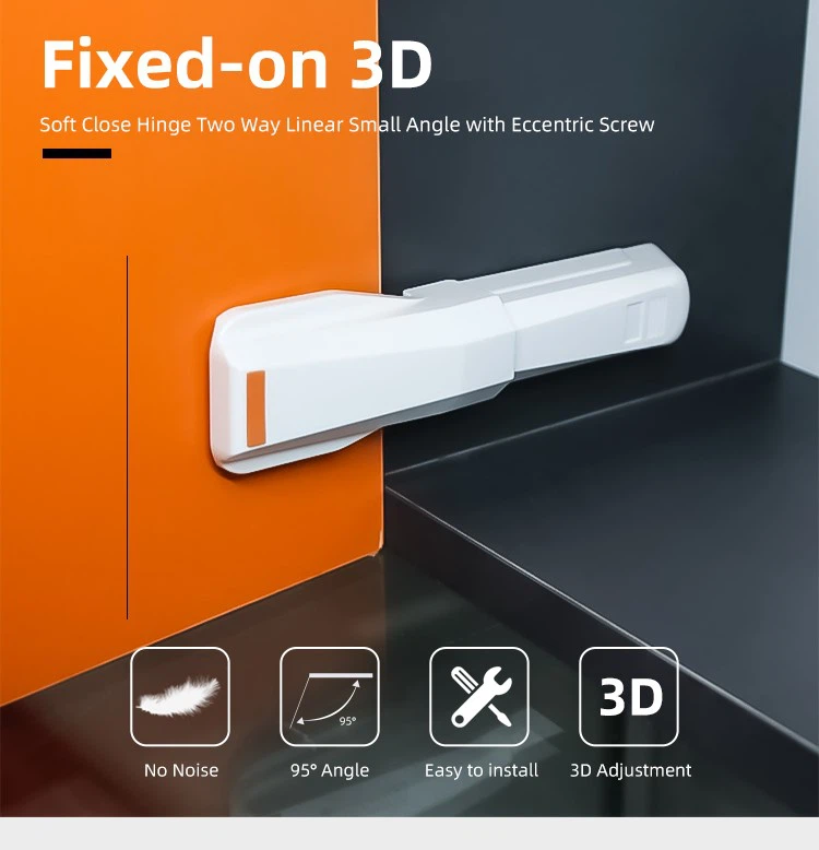 Fixed-on 3D Soft Close Hinge Two Way Linear Small Angle with Eccentric Screw Fixed-on 3D Soft Close Hinge Two Way Linear Small Angle with Eccentric Screw